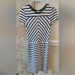 Banana Republic black & white striped dress